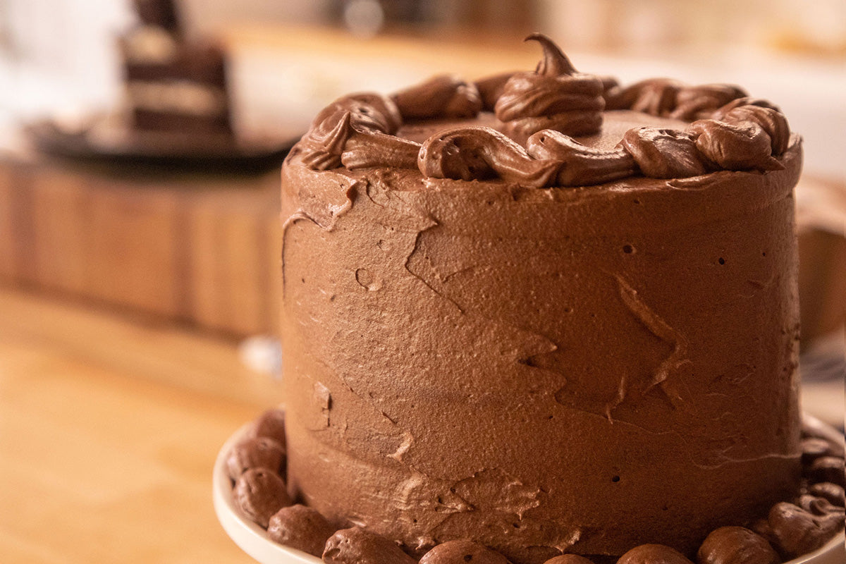 Yankee stadium, Chocolate cake with chocolate buttercream f…