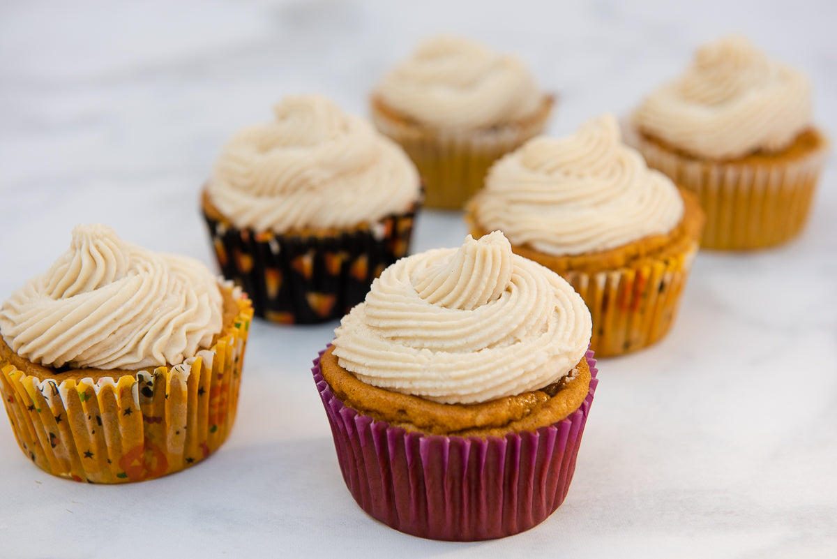 Killer Pumpkin Port Cupcakes with Cream Cheese Frosting Miyoko's Creamery