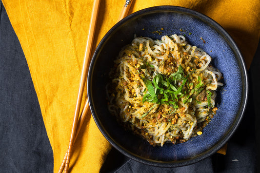 John Liu's Yam Noodles with Shiso Leaf Pesto